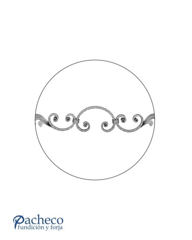 Montante de Forja con Voluta Central Pletina 16x8 mm