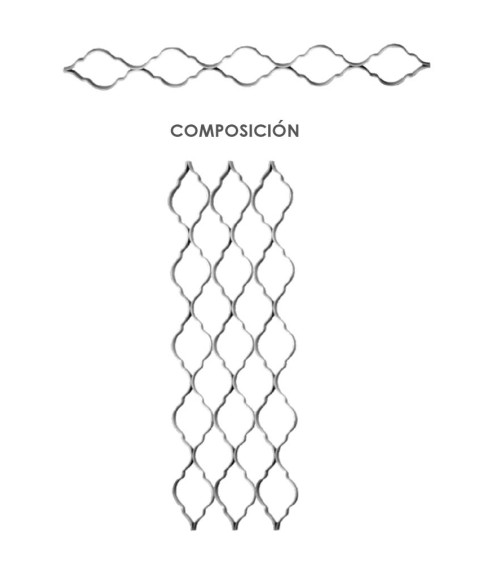 Montante de Forja Ondulado Decorativo Pletina 16x8 mm