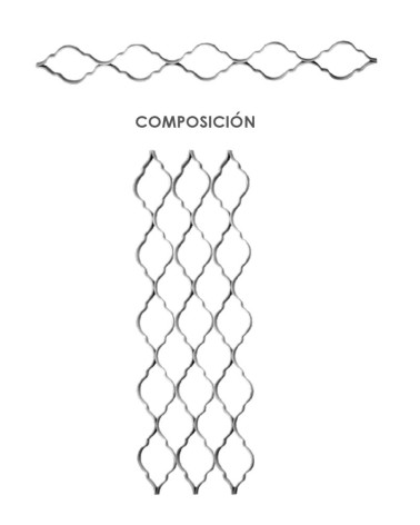 Montante de Forja Ondulado Decorativo Pletina 16x8 mm