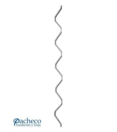 Montante de Hierro Forjado Ondulado Decorativo Pletina 16x8 mm