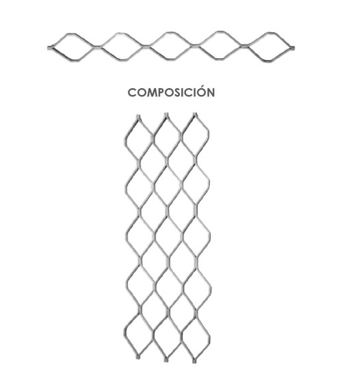 Montante de Hierro Forjado Ondulado Decorativo Pletina 16x8 mm