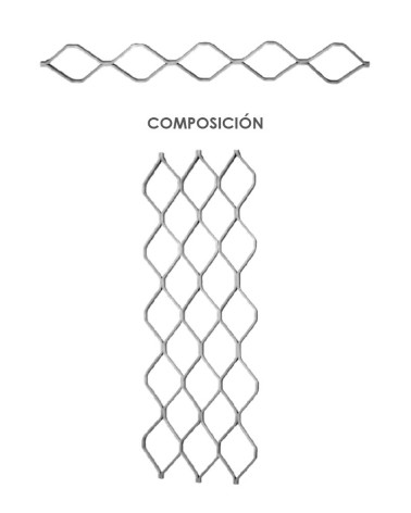 Montante de Hierro Forjado Ondulado Decorativo Pletina 16x8 mm