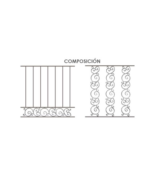 Solera de Forja con Volutas Pletina 16x8 mm