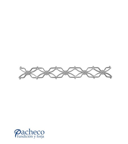 Solera de Forja con Reliave a Dos Caras y Rosetones Pletina 16x8 mm