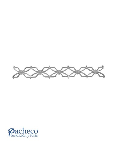 Solera de Forja con Reliave a Dos Caras y Rosetones Pletina 16x8 mm