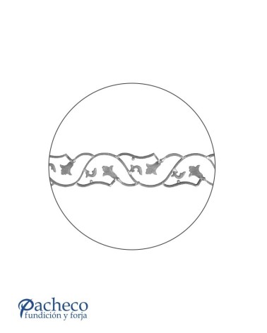 Solera de Forja con Hojas Pletina 16x8 mm