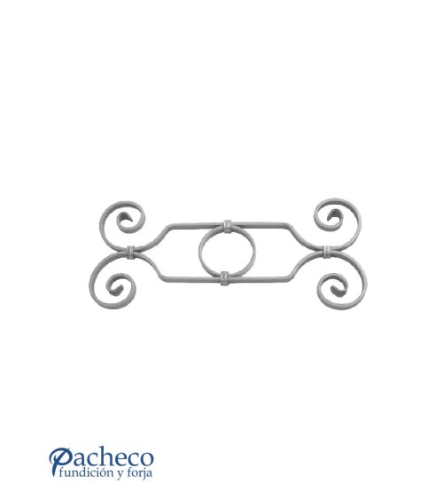 Solera de Forja con Volutas y Aro central Pletina 14x6 mm