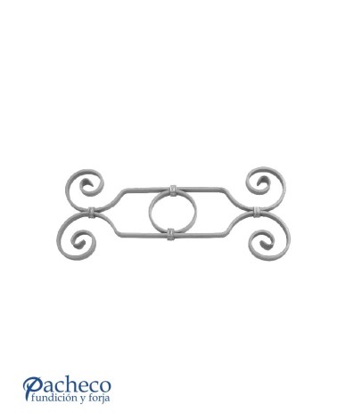 Solera de Forja con Volutas y Aro central Pletina 14x6 mm