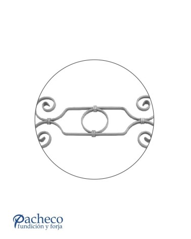 Solera de Forja con Volutas y Aro central Pletina 14x6 mm