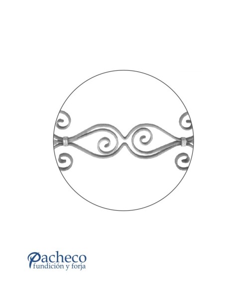 Solera de Forja con Volutas Centrales Pletina 14x6 mm