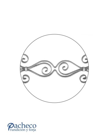 Solera de Forja con Volutas Centrales Pletina 14x6 mm