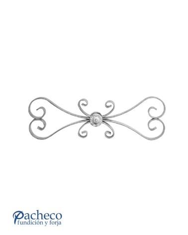 Solera de Forja con Rosetón Central y Doble Corazón Pletina 16x3-20x3 mm