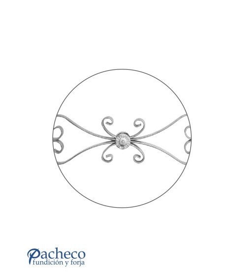 Solera de Forja con Rosetón Central y Doble Corazón Pletina 16x3-20x3 mm