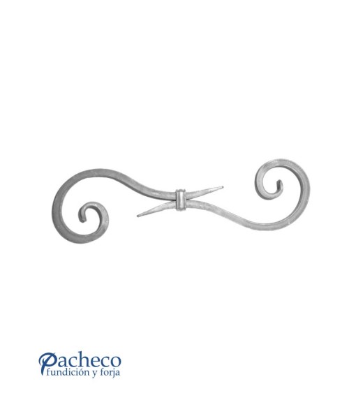 Solera de Forja con Macolla Central Cuadrado 14 mm