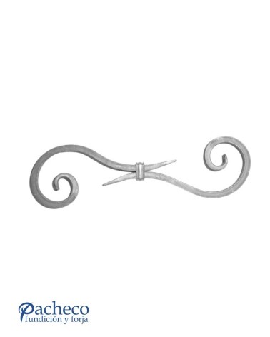 Solera de Forja con Macolla Central Cuadrado 14 mm