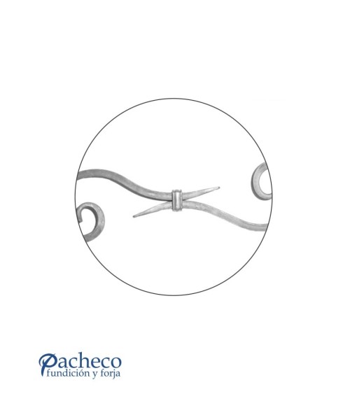 Solera de Forja con Macolla Central Cuadrado 14 mm