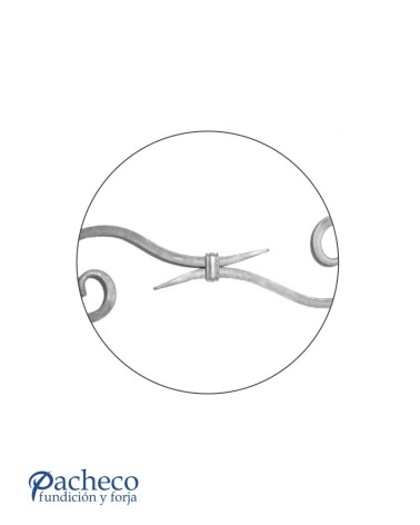 Solera de Forja con Macolla Central Cuadrado 14 mm