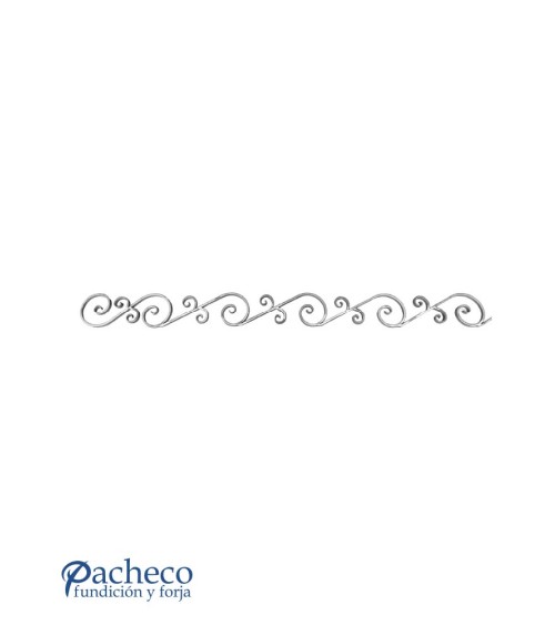 Solera de Hierro Forjado con Volutas Pletina 16x8 mm