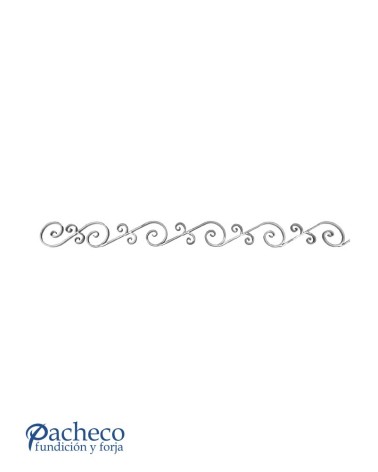 Solera de Hierro Forjado con Volutas Pletina 16x8 mm