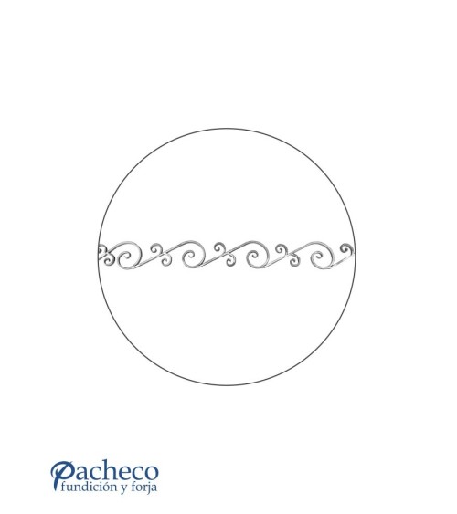 Solera de Hierro Forjado con Volutas Pletina 16x8 mm