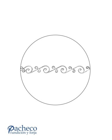 Solera de Hierro Forjado con Volutas Pletina 16x8 mm