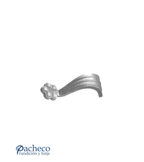 Soporte para Sujección de Rejas o Vallas de Forja de Flor Cuadrado 10 mm