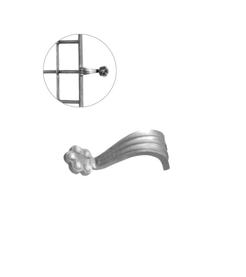 Soporte para Sujección de Rejas o Vallas de Forja de Flor Cuadrado 10 mm