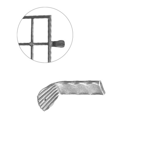 Soporte para Sujección de Rejas o Vallas de Forja de Cola de Pez Pletina 30x8 mm