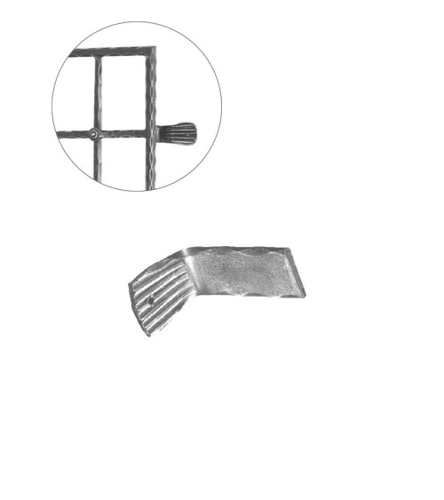 Soporte para Sujección de Rejas o Vallas de Forja de Cola de Pez Pletina 40x8 mm