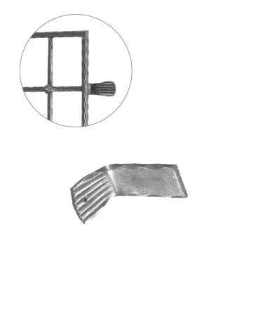Soporte para Sujección de Rejas o Vallas de Forja de Cola de Pez Pletina 40x8 mm