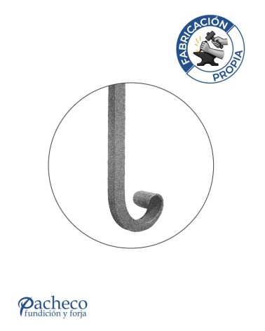 Caracola Forjada con Acabado Lengua Cuadrado 16 - 20 mm