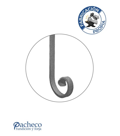 Caracola Forjada con Acabado Lengua Pletina 16x8 - 20x10 mm