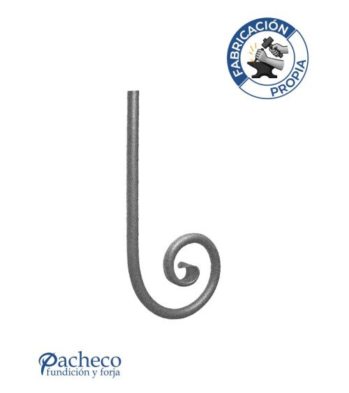 Caracola de Hierro Forjado con Acabado Lengua Redondo 16 - 20 mm