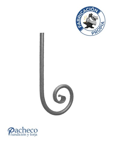 Caracola de Hierro Forjado con Acabado Lengua Redondo 16 - 20 mm