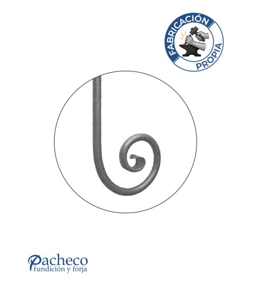 Caracola de Hierro Forjado con Acabado Lengua Redondo 16 - 20 mm