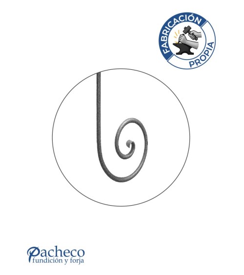 Caracola de Forja Acabado Lengua Redondo 16 - 20 mm