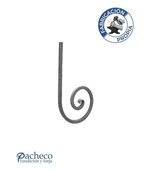 Caracola de Forja Acabado Lengua Cuadrado 16 - 20 mm