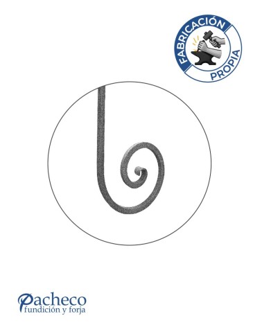 Caracola de Forja Acabado Lengua Cuadrado 16 - 20 mm