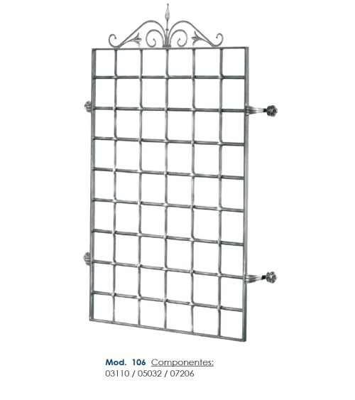 Soporte para Sujección de Rejas o Vallas de Forja de Flor Cuadrado 10 mm