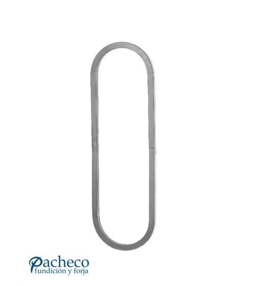 Aro de Forja Ovalado Alargado Cuadrado 14 mm
