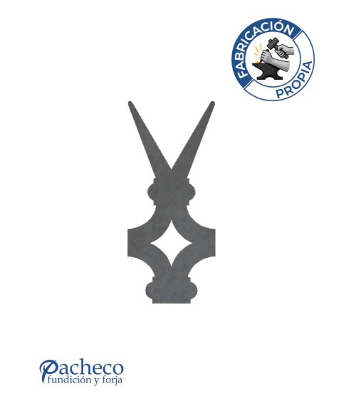 Lanza de Hierro de Láser 140x70 mm Espesor 3 mm