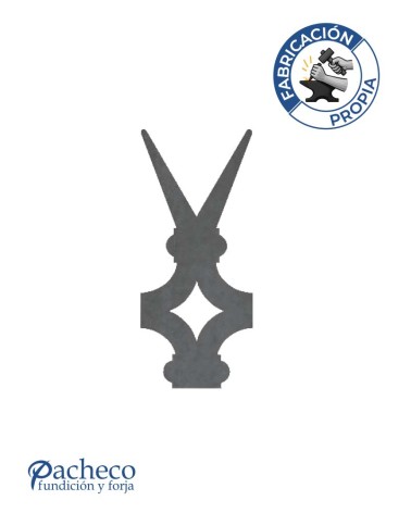 Lanza de Hierro de Láser 140x70 mm Espesor 3 mm