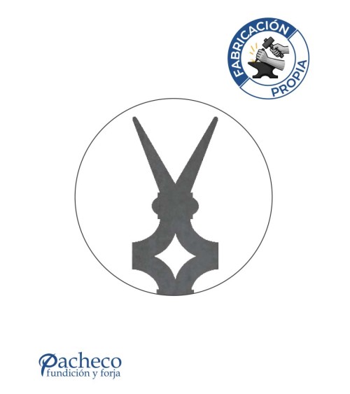 Lanza de Hierro de Láser 140x70 mm Espesor 3 mm