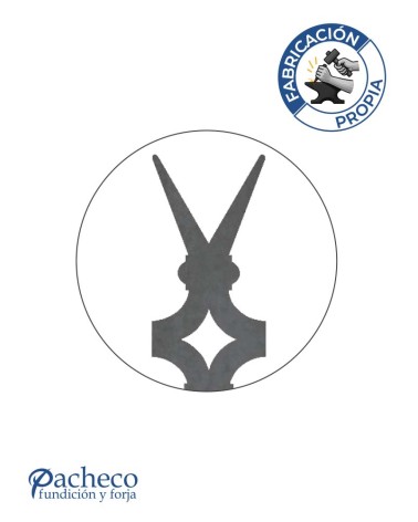 Lanza de Hierro de Láser 140x70 mm Espesor 3 mm