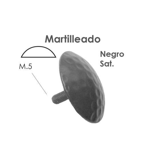 Clavo de Forja Martilleado en Negro Satinado Espesor 2 mm