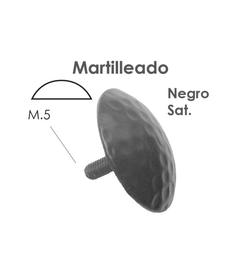 Clavo de Forja Liso en Negro Satinado Espesor 2 mm