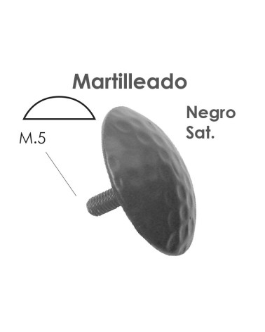 Clavo de Forja Liso en Negro Satinado Espesor 2 mm