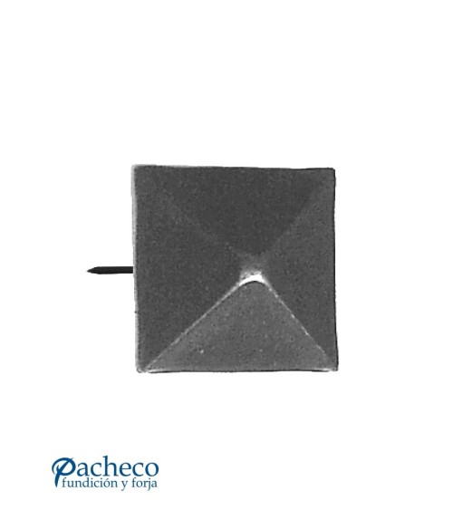 Clavo de Forja Liso Cuadrado en Negro Satinado