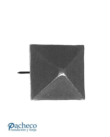 Clavo de Forja Liso Cuadrado en Negro Satinado