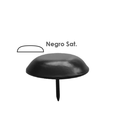 Clavo de Forja Liso en Negro Mate Sección Media Caña Aplastada